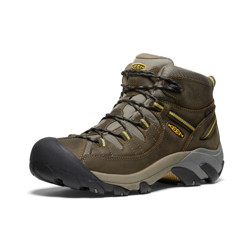 Men's Targhee II Mid Waterproof Hiking Boots | Black Olive/Yellow - Image 3