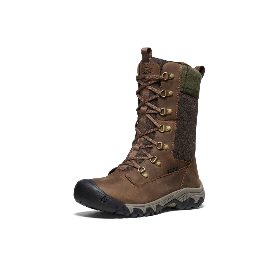 Women's Greta Tall Waterproof Boot | Dark Earth/Green Plaid - Image 3